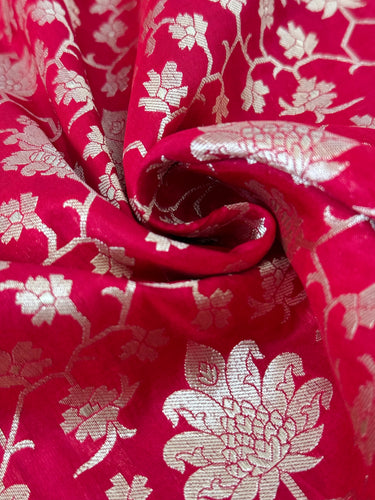 Banarasi Katan Silk Saree | Red | Handwoven | Silk Mark Certified | Ships from California